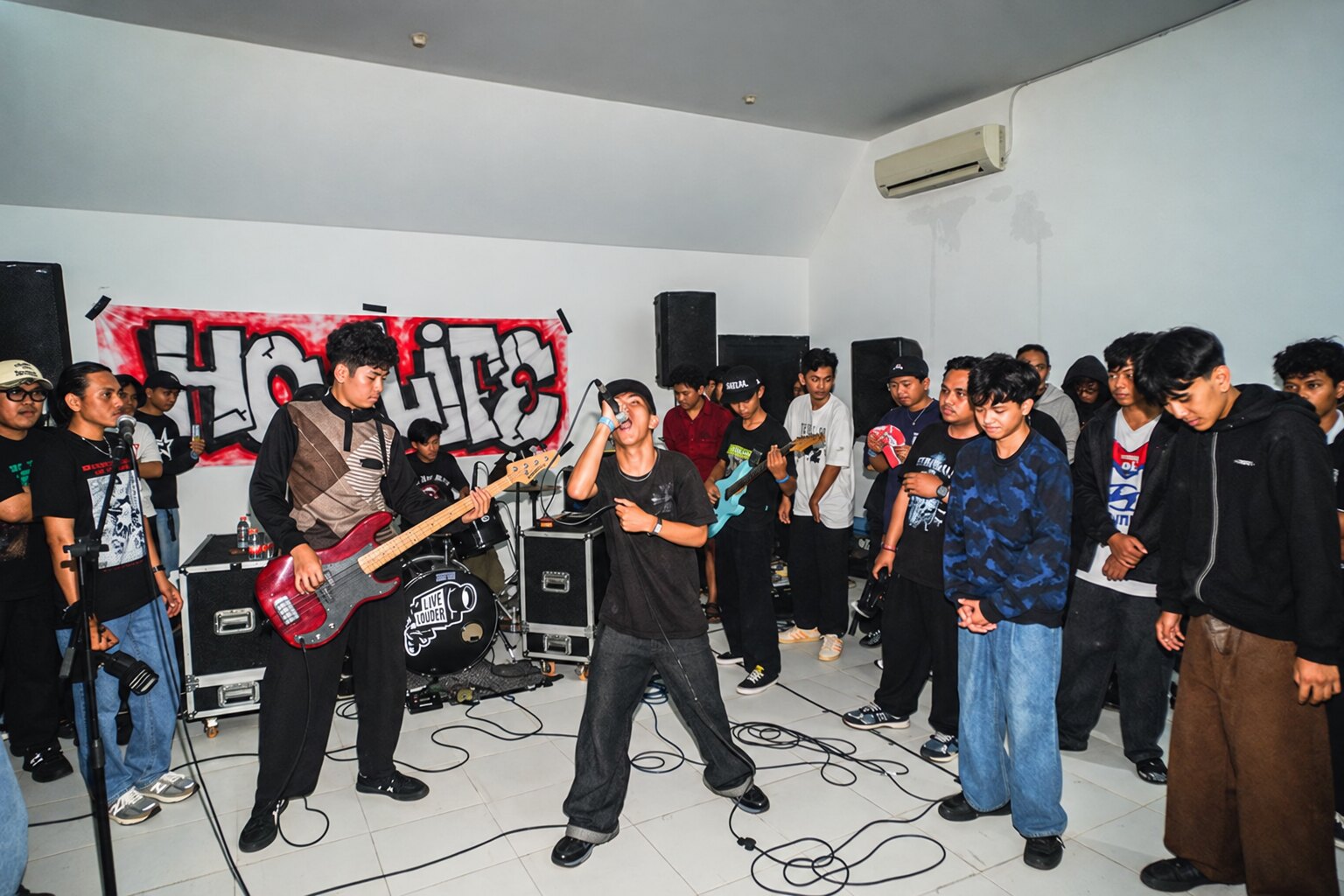 Hardcore band performing at Aula Timur Lokananta