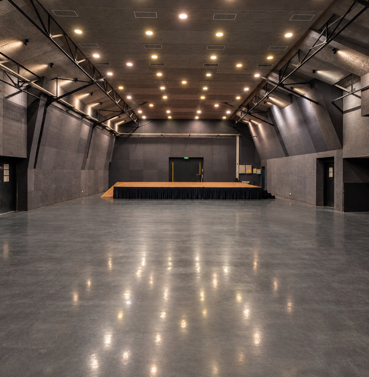 Empty main hall and stage at M Bloc Live House